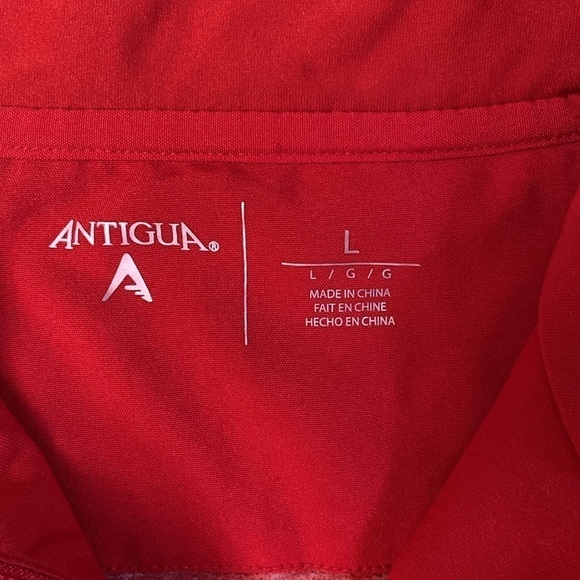 Antigua Women’s L Half-Zip Pullover Sweatshirt preppy Nautical Activewear Red - Picture 9 of 12